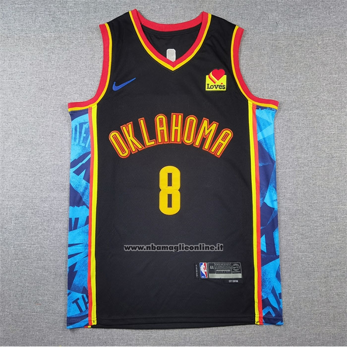 Maglia Oklahoma City Thunder Jaylin Williams #8 Citta 2024-25 Nero